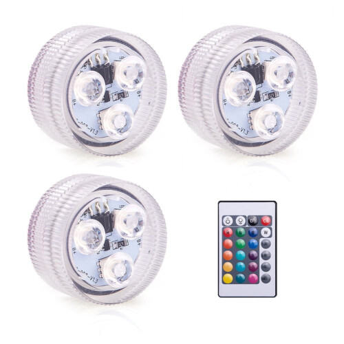 3LED RGB Υποβρύχια Λάμπα Υποβρύχιο Φως Τηλεχειριστήριο Κήπος Πισίνα Φως Ενυδρείου