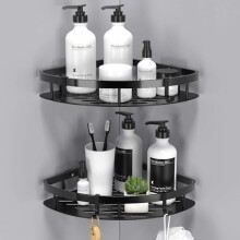 Étagère d'angle pour douche, étagère de douche sans perçage, rangement et organisation de salle de bain, adhésifs haute adhérence pour salle