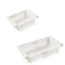 Organizzatore per cassetto frigorifero retrattile multifunzione salvaspazio, contenitore bianco 20,5x16,4x7,6 cm / 8,1x6,5x3,0 pollici