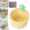 Cactus Kitchen Sink Drain Strainer, Press Automatic Dumping Basket, Multi-Functional Lifting Filter Net for Home Use (Yellow, 1 PCS) 1