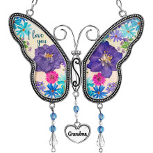 Kiplyki Flash Deals Butterfly Metal Wind Clock, Butterfly Corner Handmade Garden Riipus Äidin Syntymäpäivälahjaksi Violetti Äiti
