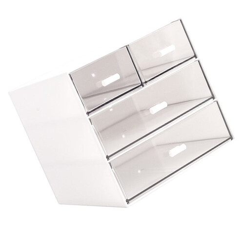 Guangmc4Drawer Ακρυλικός Οργανωτής Μακιγιάζ & Κοσμημάτων - Λευκό 1