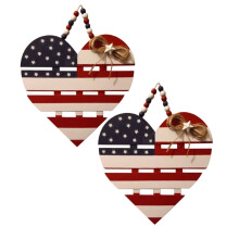 Willkommensschild in Herzform aus Holz zum Aufhängen, passend zu amerikanischen patriotischen Türkränzen, ideal für den 4. Juli, als