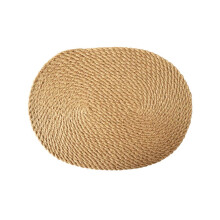 Woven Placemats, 13.5'' Round Natural Water Hyacinth Heat Resistant Non-Slip Farmhouse Straw Braided Rattan Tablemats Wicker Coaster