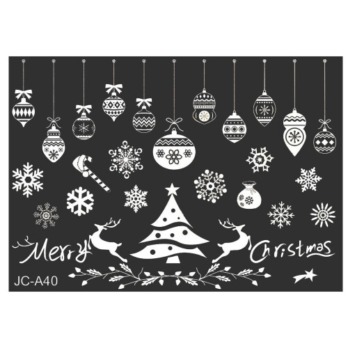 Χριστουγεννιάτικα Αυτοκόλλητα Παραθύρου - Χρωματιστές Νιφάδες Χιονιού, 1