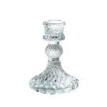 Yakbaofuo Vintage Crystal Candle Holders Glass, Compatible with French Style Decor, for Wedding, Christmas, Halloween