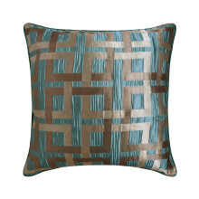 HomeCentric kékeszöld, 22x22 hüvelykes (55x55 cm) jacquard párnahuzat-szett, geometrikus, modern stílus, kanapéra