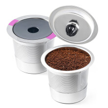 Herbruikbare K-Cup koffiefilters, roestvrijstalen navulbare koffiepadcapsules, K-Cup filtercups voor eenmalig gebruik in een koffiezetapparaat.