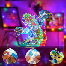 SUSUchens Valaistu Haamuhahmo Halloween Koristelu, Prismaattinen Helmiäishohtoinen Spooky Ghost Lamp, USB-käyttöinen Värikäs Valo Sisä- ja