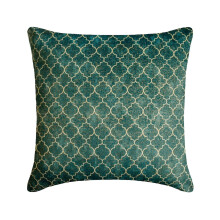 HomeCentric Decoratieve Sierkussenhoezen Teal 14"x14" Fluweel Marokkaans Rasterpatroon Hoes voor Bank, Hotels, Slaapkamer, Geometrisch - Nour Teal