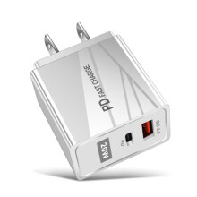 Chargeur mural USB-C Eleanos, adaptateur de charge 20 W compatible avec iPhone 13, iPad et Samsung Galaxy (blanc).