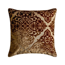 HomeCentric Designer Sierkussenhoes 22"x22" Bruin Fluweel, Damast Kussenhoes voor Bank, Slaapkamer, Hotels, Geschikt voor Diverse Interieurstijlen
