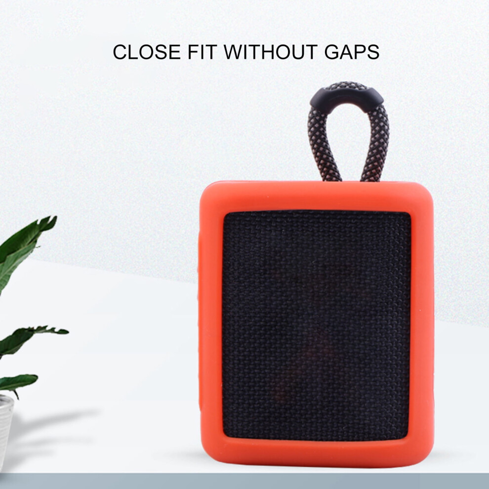 Susuchens Dust-Proof Anti-Fall Speaker Case Silicone Waterproof Speaker Cover For Compatible With Jbl Go3 Red 9395123690339