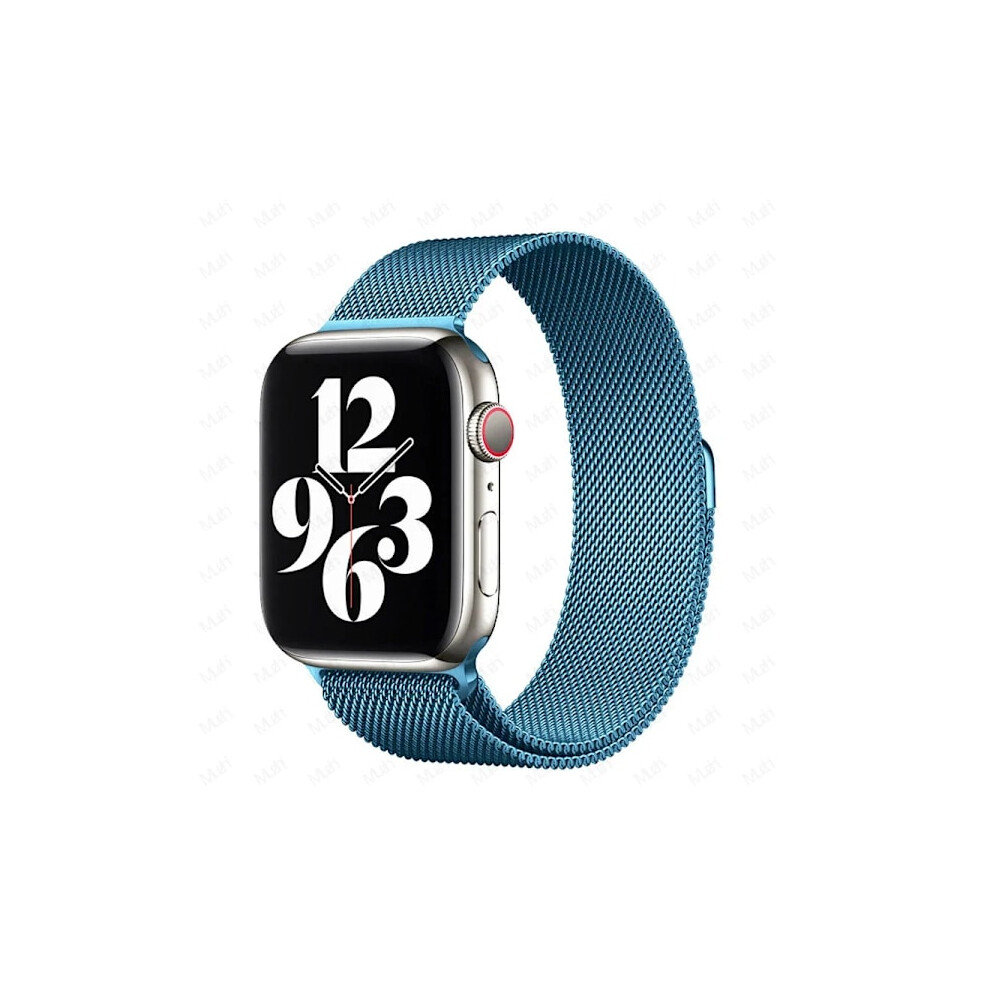 Milanese Loop Strap Compatible With Apple Watch 38-49Mm, Metal Bracelet For Iwatch Series 9-3, Se, Ultra 2, Sky Blue 9395123690889