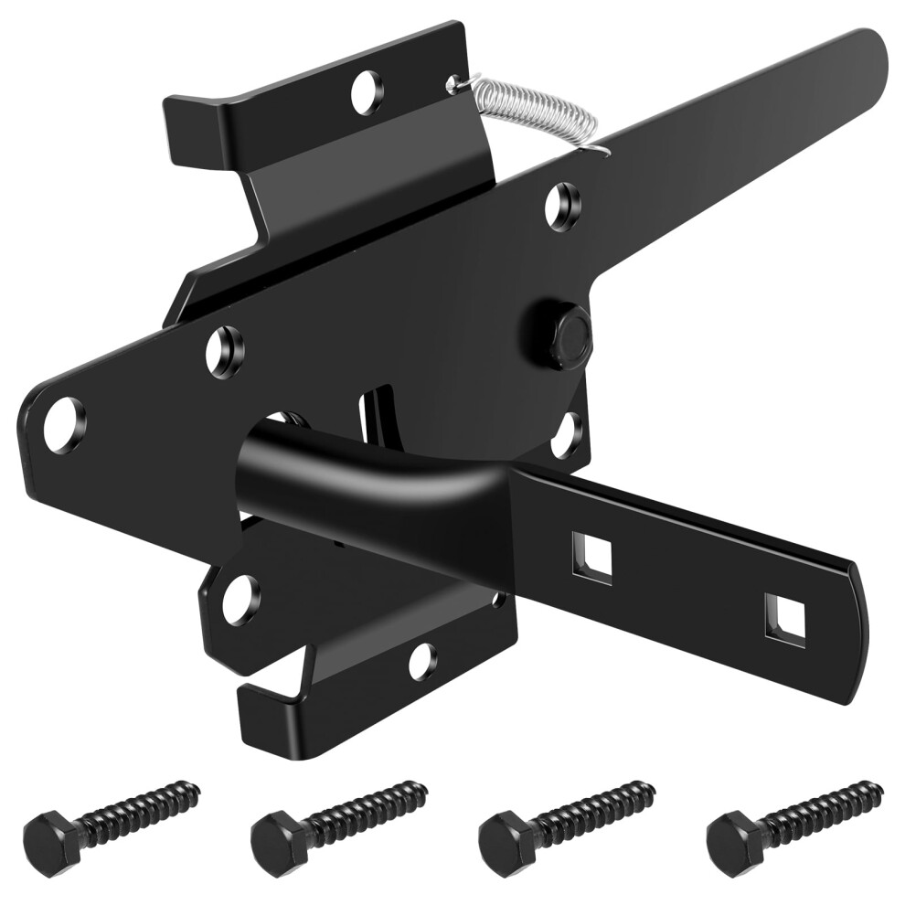 2Pcs Automatic Gravitation Fence Latch, Self-Locking Gate Latch For Outdoor Garden Fence, Iron Self-Closing Wooden Gate Latch 9395123691206