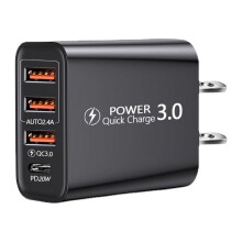 Ładowarka ścienna USB C, 20W, 4-portowy blok szybkiego ładowania PD+QC, kompatybilny z iPhone'em 14/13/12/11/Pro Max/XS/XR/8/7, kompatybilny z
