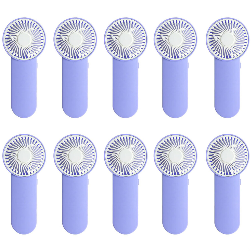 Mini Handheld Fan 10 Pcs With Powerful Airflow, Quiet Cooling, Safe Blades, 5.9 Inch Lilac 9053599377542