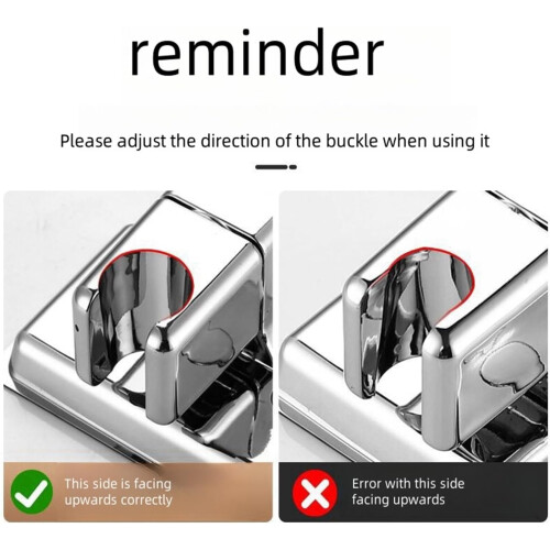Handheld Shower Head with Punch Adjustable SelfAdhesive Holder, Height Adjustable Polished Silver 1
