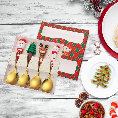 Σετ κουταλιών εξωτερικού χώρου Jacenvly New Christmas Decorations, χαριτωμένο κουτάλι-πιρούνι 1