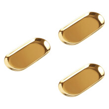 Plateaux dentaires en acier inoxydable 3 pièces 201, style vintage mat, petits plateaux chirurgicaux