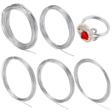 DIY50M hopeinen alumiinilanka 0.8/1/1.2/1.5/2mm taipuisa askartelumetallilanka korujen valmistukseen, yhteensopiva käsitöiden kanssa