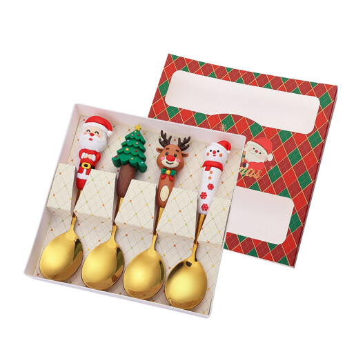 Σετ κουταλιών εξωτερικού χώρου Jacenvly New Christmas Decorations, χαριτωμένο κουτάλι-πιρούνι 2