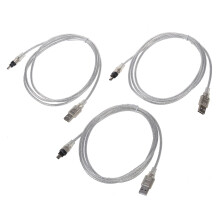 3x 6' 1.8m USB 2.0 to IEEE 1394 4pin FireWire Cable