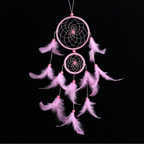 Dreamcatcher Feather weaving PINK pink