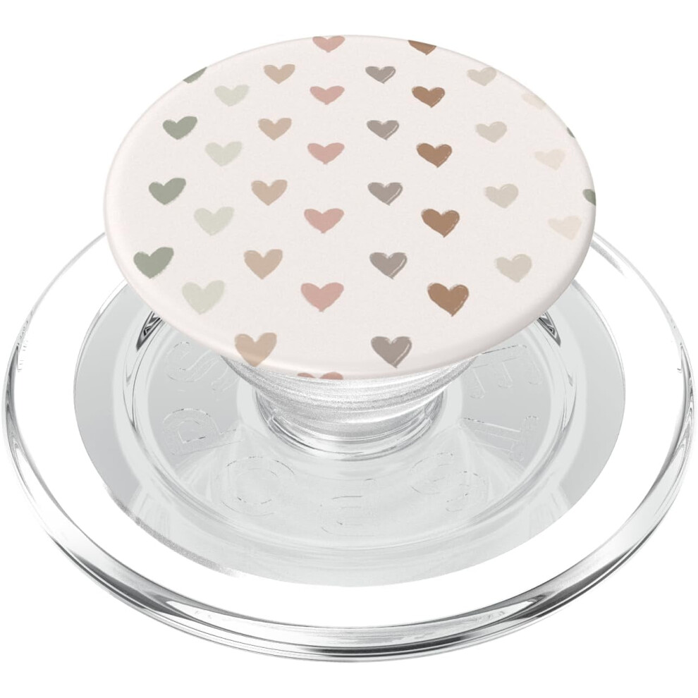 Boho Cute Hearts With Neutral Pastel Colors Popsockets Magsafe Popgrip For Compatible With Iphone 9071309637915