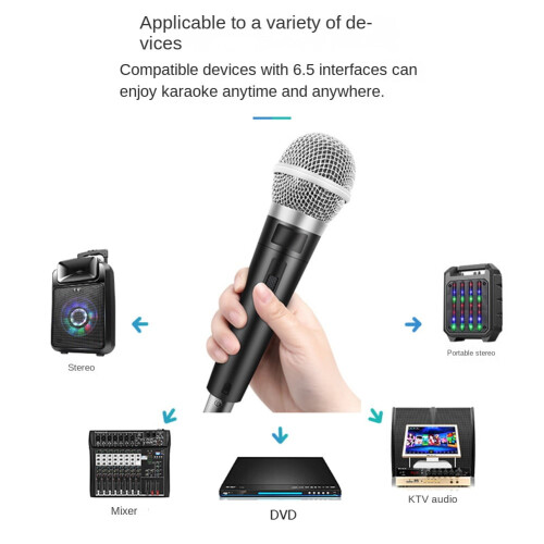 MIC Handheld Dynamic Wired Dynamic Microphone Clear Voice for Karaoke Vocal Music Performanc 2