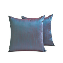 HomeCentric Decoratieve Sierkussenhoes Blauw & Rood Set van 2, 35,5 x 35,5 cm Kunstzijde Effen & Tweekleurig voor Bank, Hotels, Woonkamer, Slaapkamer
