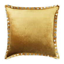 Kussenhoes, 35,5 x 35,5 cm goudkleurig Crystal Palace fluweel, glinsterende decoratieve kussenhoes voor de bank - geschikt voor een binnenkussen van