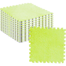 Lot de 10 tapis de sol emboîtables en peluche, dalles antidérapantes en mousse EVA pour chambre d'enfant, aire de jeux, vert fluorescent -