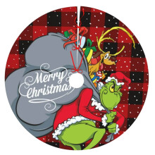 Jupe de sapin de Noël Grinch TOFOTL 30/35/48 pouces, rouge et verte, décoration de Noël pour une fête de Noël d'intérieur