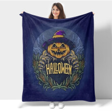 Halloween flanneltæppe - Let, blød og varm fleece til sofa, seng, rejser, camping, kontor | Kompatibel med hyggelig boligindretning