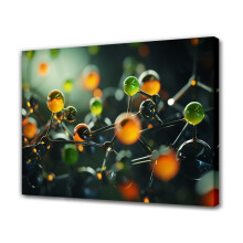 Structures microscopiques des molécules - Affiche sur toile - Décoration de chambre, paysage sportif, décoration de bureau, cadeau, style