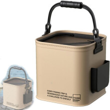 Cubo multifuncional plegable para pescado Uclet Other8L con tapa, cubo para lavar, cubo de agua, cubo para pescado vivo.
