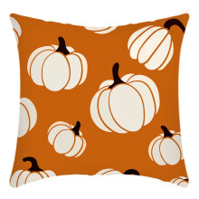 Herfstkussenhoezen 18x18 inch, herfstontwerp met pompoen en bloemenvaas, Thanksgiving boerderijdecoratie, oranje kussenhoes voor de bank thuis.