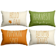 Kussensloop met herfstthema (pompoen, Thanksgiving) 12x20 inch (30x50 cm) Herfstbladeren Seizoensgebonden Kussensloop Set van 4