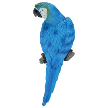 Ornement d'oiseau réaliste Growcolor - Figurine d'oiseau, sculpture de jardin, décoration murale, en résine (bleu à droite)