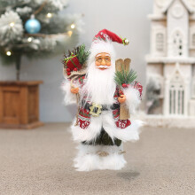 Donemore Figurine de Père Noël debout de 30 cm de haut, neuve, à remettre dans son sac cadeau pour décorer la maison et les fêtes de fin
