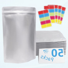 Lot de 50 sacs Mylar de 25 x 35 cm (10'' x 14'' - 1 gallon) pour la conservation des aliments Ă long terme