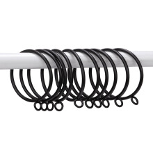 10 PCS 2.2 Inch Curtain Rings with Eyelets, Metal Eyelet Drapery Rings for Hanging Curtain Drape Hooks