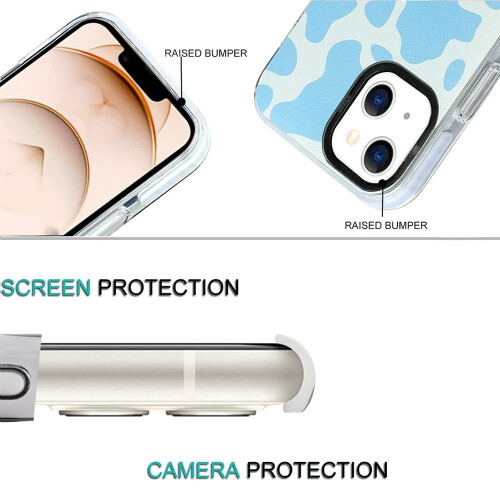 Capa transparente com estampa de vaca, compatível com iPhone 13 Pro, feita de silicone TPU, com design fofo e resistente a impactos. 2
