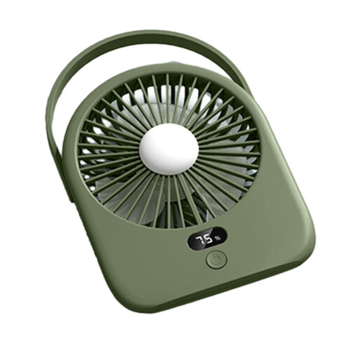 Ventilador de teto pequeno portátil com luz e visor digital USB, com dupla função e função de iluminação. 1