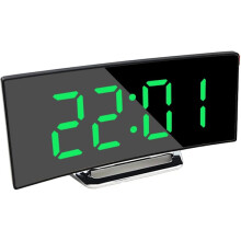 Réveil numérique de chevet, réveil LED avec affichage, veilleuse, port de chargement USB, pour la chambre, vert