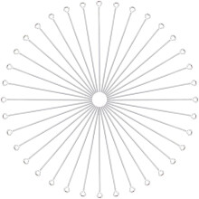 500Pcs 50mm Long Earring Pins Silver Eye Pin Bulk Brass Open Eyepin Small Findings Pin Flat Jewelry Head Pins