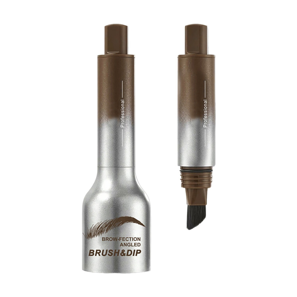 Asija Liquid Eyebrow Brush, Brow-Fection Angled Brush & Dip, Waterproof Smudge Proof Pencil with Micro-Fork Tip (Light Coffee)