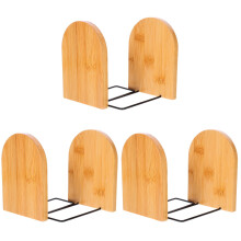 6 Pcs Book Cases Bookshelf Stand Desk Decor Bookends for Shelves Decorate Bamboo Student