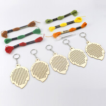 5Pcs Wooden Embroidery Leaves DIY Craft Kit for Kids & Home Decor